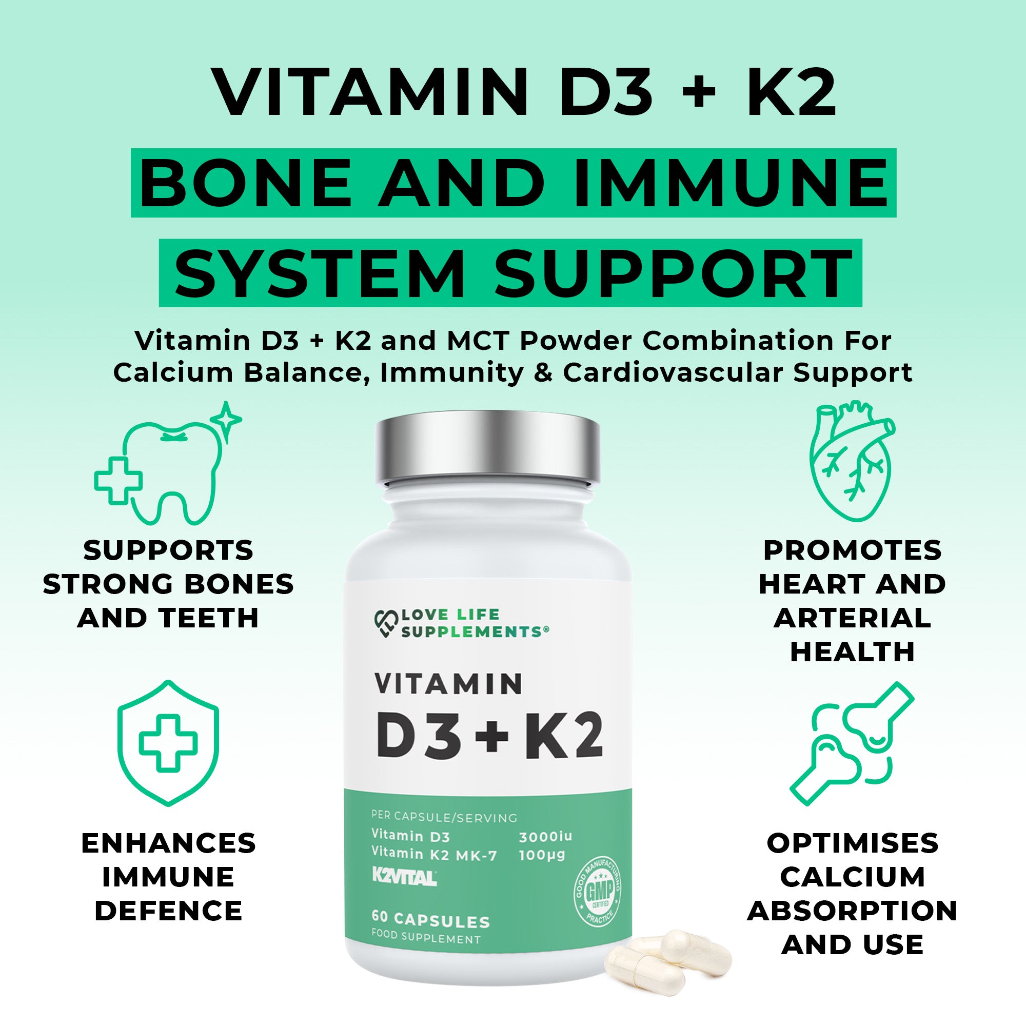 Vitamin D3 + K2 (K2Vital)