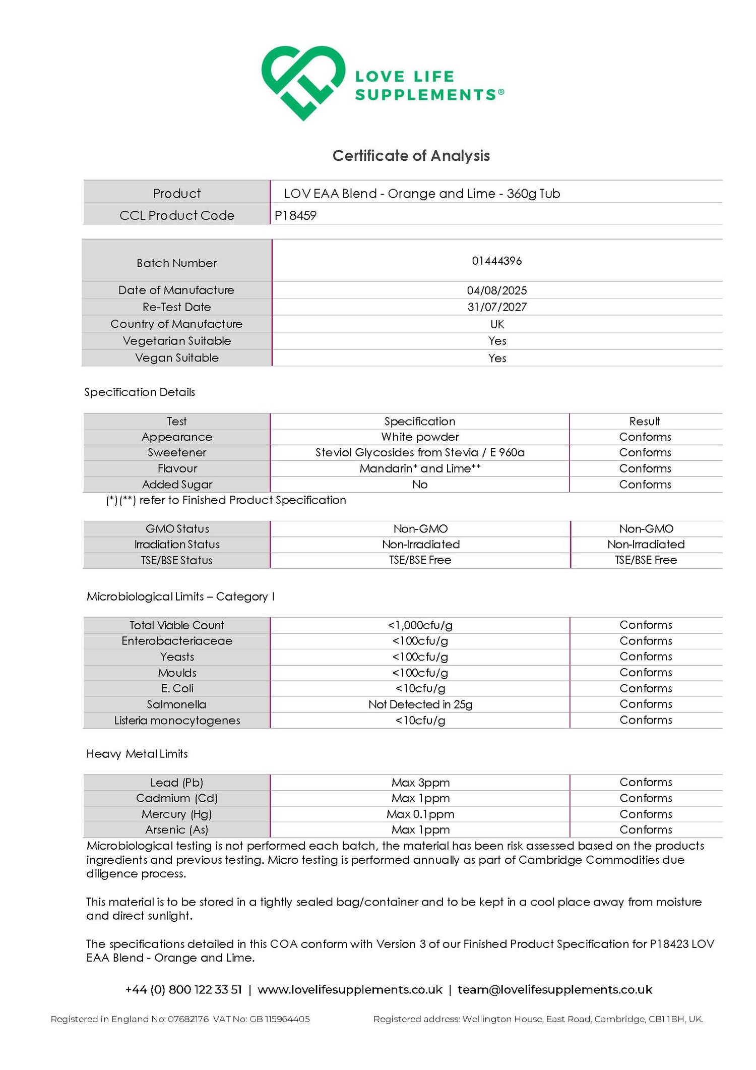 Essential Amino Acids (EAA Powder)