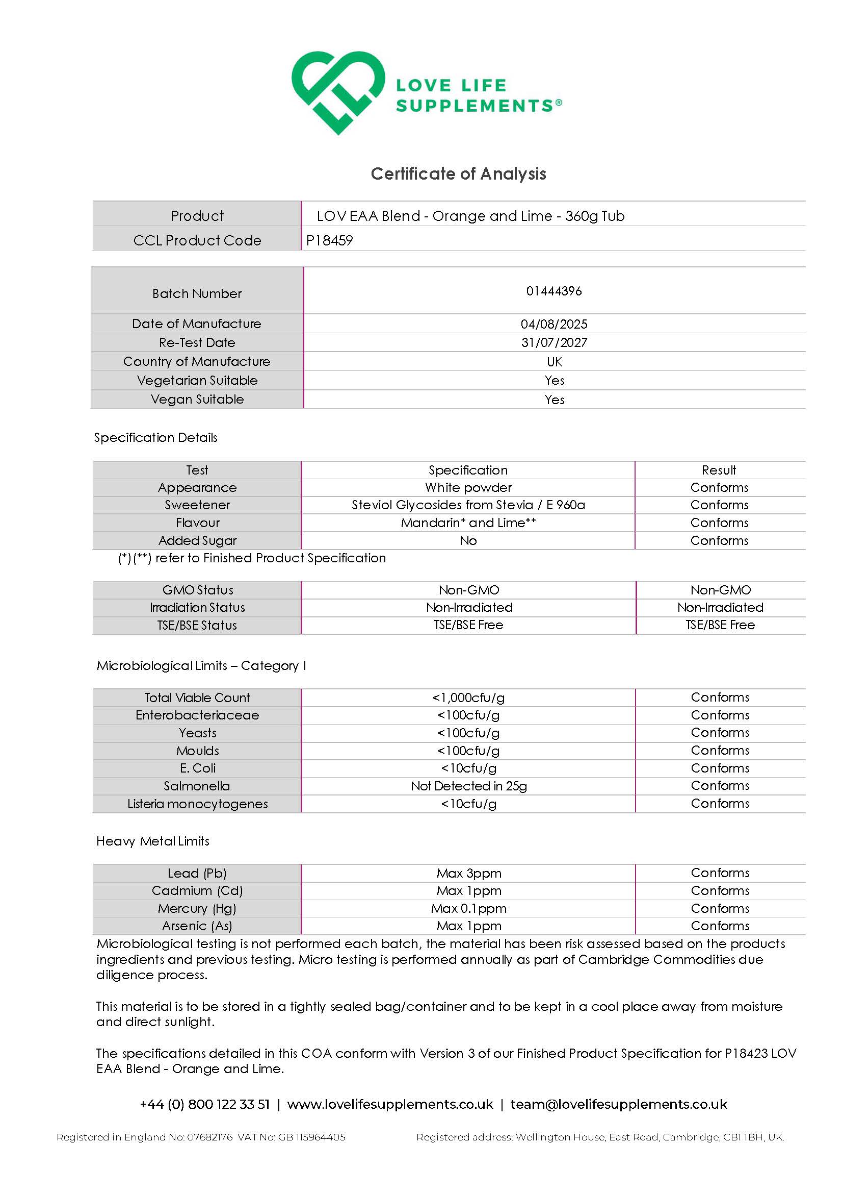 Essential Amino Acids (EAA Powder)
