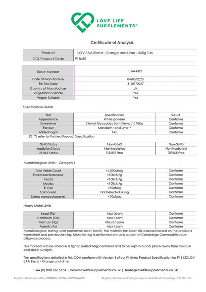 Essential Amino Acids (EAA Powder)
