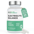Supplement bottle labeled 'Electrolyte Balance' by Love Life Supplements on a white background.