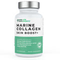 Marine Collagen Skin Boost supplement bottle with Love Life Supplements branding on a white background