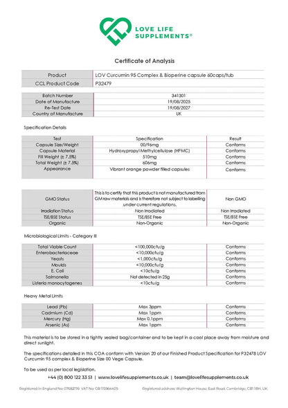 Curcumin 95 + Bioperine®