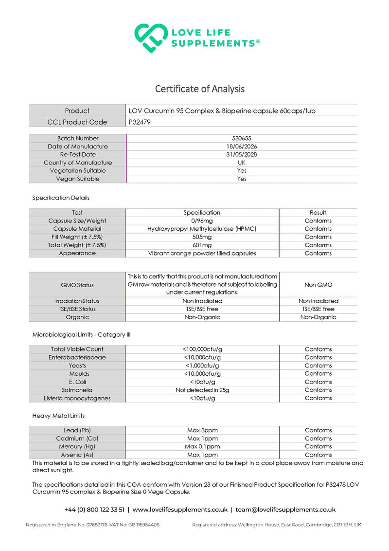 Curcumin 95 + Bioperine®