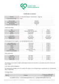 Certificate of Analysis for LOVE LIFE Supplements product Electrolytes