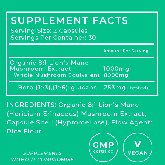 Lion's Mane 8:1 Mushroom Extract