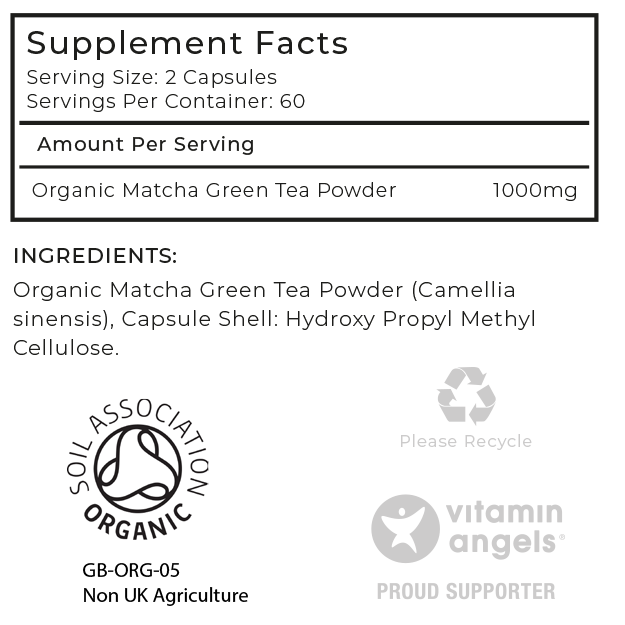 60 Matcha Green Tea Capsules Love Life Supplements