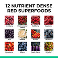 Reds powder List of 12 nutrient dense red superfoods with images and names.