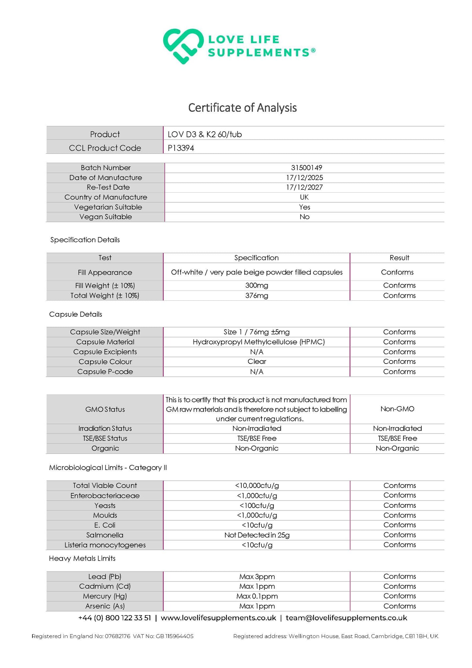 Vitamin D3 + K2 (K2Vital)