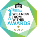 2024 Health & Wellbeing Wellness From Within Awards logo with gold star on a white background
