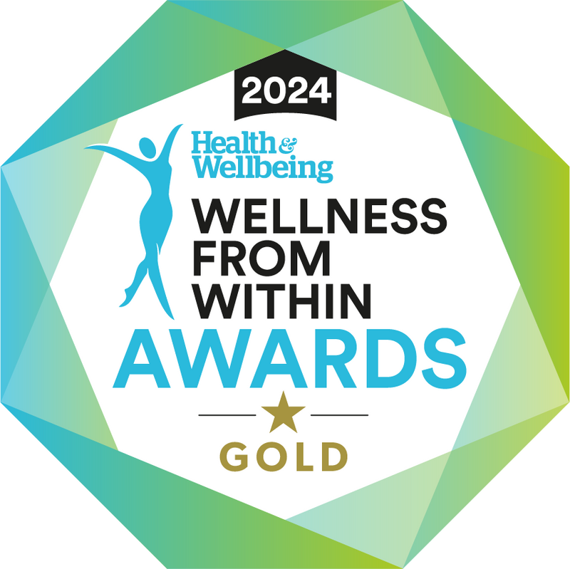 2024 Health & Wellbeing Wellness From Within Awards logo with gold star on a white background