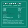 Essential Amino Acids Chocolate Salt supplement facts per 11.2g scoop: L-Leucine 2,000mg, L-Lysine 750mg, L-Valine 542mg, L-Isoleucine 492mg, L-Threonine 411mg, L-Phenylalanine 394mg, sodium 384mg from Himalayan Pink Salt, with full ingredients list