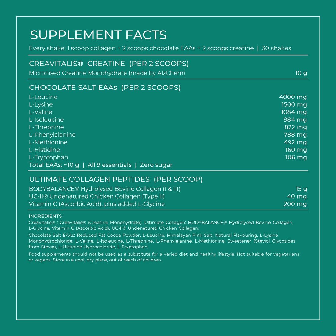 The Complete Shake supplement facts