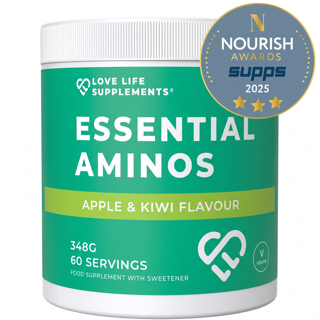 Supplement container labeled &