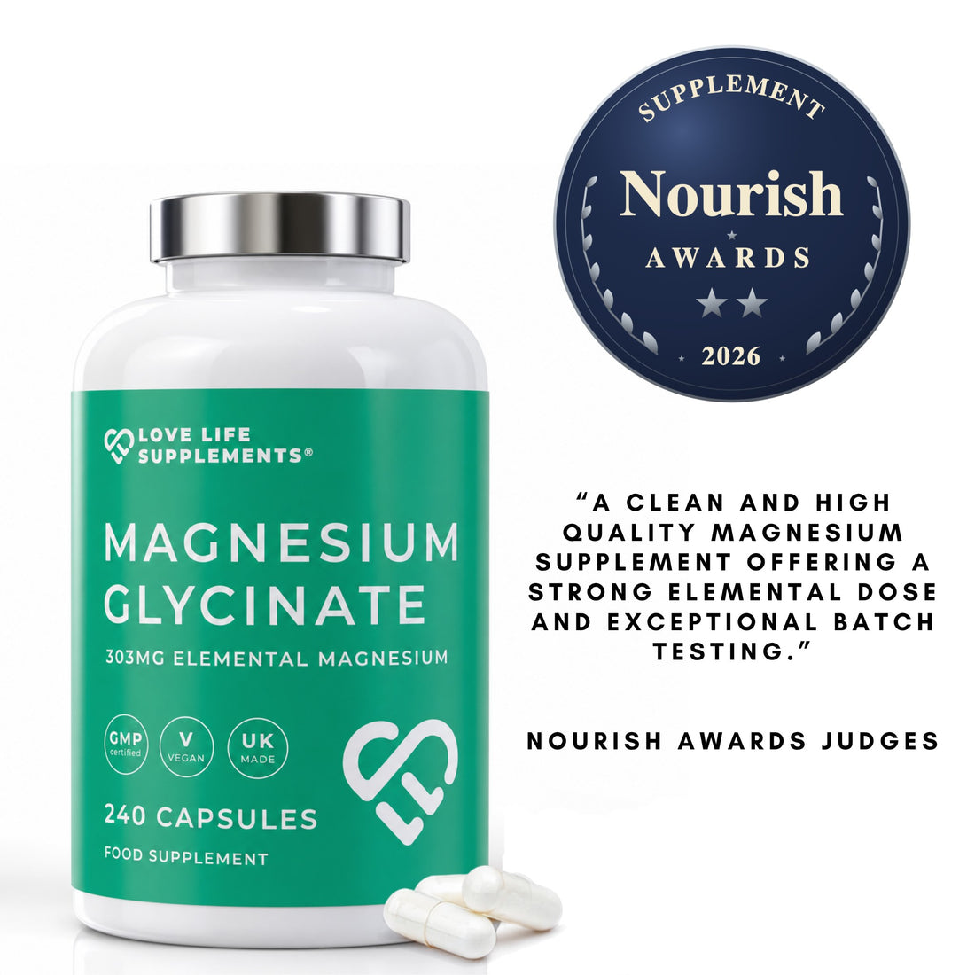 Magnesium Glycinate (Bisglycinate) - Nourish Awards 2026 winner, judges&