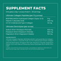 The Morning Glass supplement facts: 15g BODYBALANCE hydrolysed collagen with 200mg vitamin C and 40mg UC-II per scoop, plus 500mg sodium, 500mg potassium and 150mg magnesium per electrolytes scoop, 30 servings