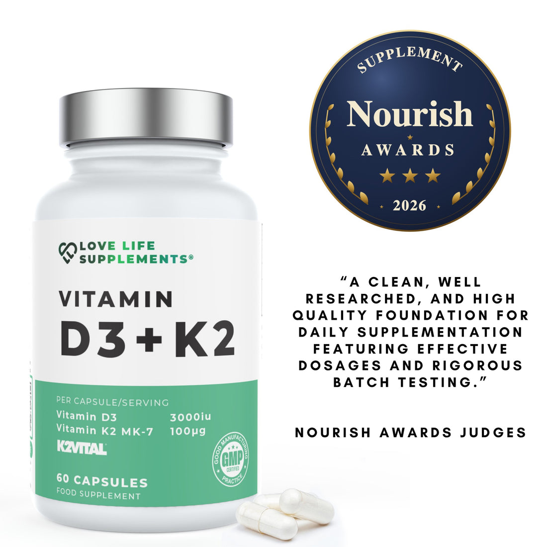 Vitamin D3 + K2 (K2Vital) - Nourish Awards 2026 winner, judges&