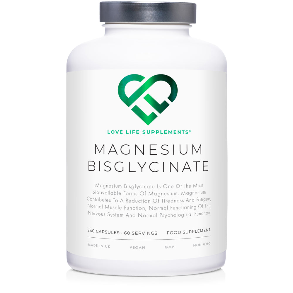 Magnesium Bisglycinate capsules Made in the UK Love Life Supplements